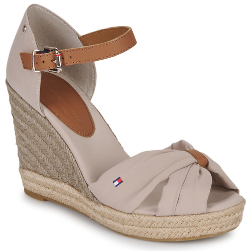 Čevlji  Ženske Sandali & Odprti čevlji Tommy Hilfiger BASIC OPEN TOE HIGH WEDGE Bež