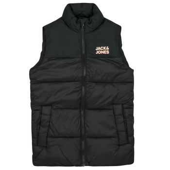 Oblačila Dečki Puhovke Jack & Jones JJETOBY BODYWARMER COLLAR SN Črna