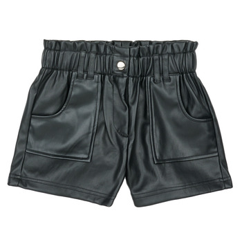 Oblačila Deklice Kratke hlače & Bermuda Only KOGSTEPHANIE FAUX LEATHER SHORTS CS OTW Črna