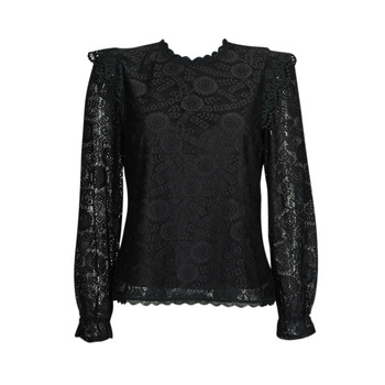 Oblačila Ženske Srajce & Bluze Pieces PCOLLINE LS LACE TOP NOOS BC Črna