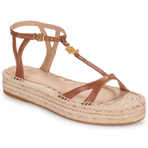 Čevlji  Ženske Sandali & Odprti čevlji Lauren Ralph Lauren PAYTON-ESPADRILLES-FLAT Konjak