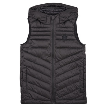 Oblačila Dečki Puhovke Jack & Jones JJEHERO BODYWARMER HOOD NOOS JNR Črna