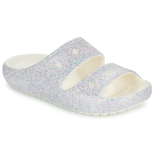 Čevlji  Deklice Sandali & Odprti čevlji Crocs Classic Glitter Sandal v2 K Bela / Bleščeča