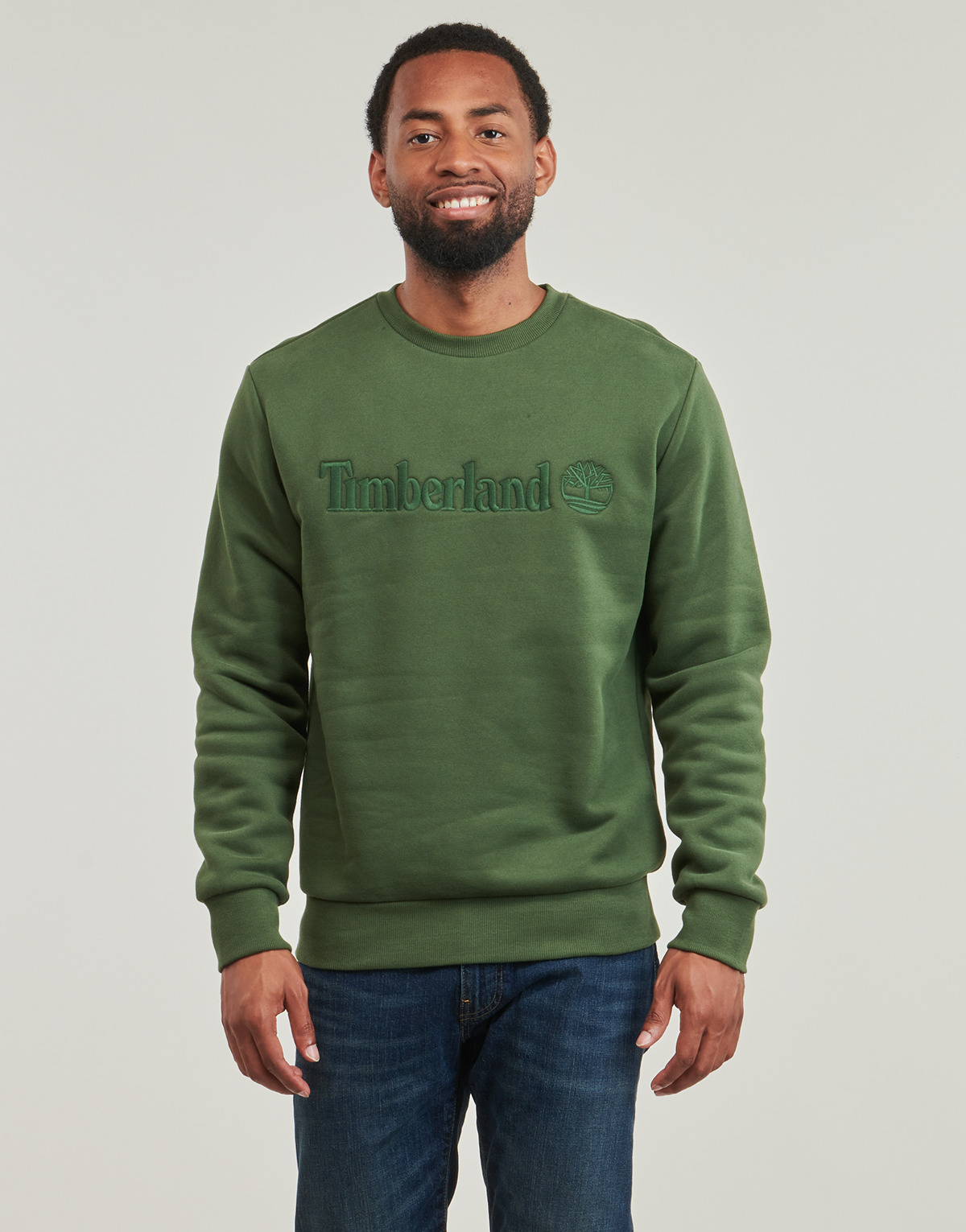 Oblačila Moški Puloverji Timberland Embroidery Tonal Crew Neck Zelena