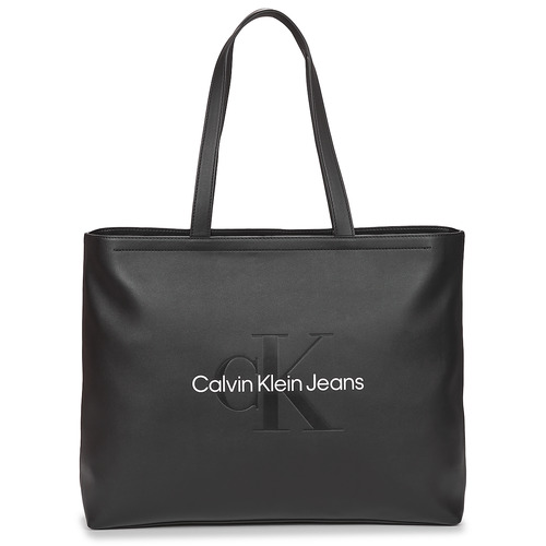 Torbice Ženske Nakupovalne torbe Calvin Klein Jeans SCULPTED SLIM TOTE34 MONO Črna