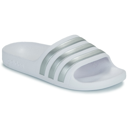 Čevlji  Deklice Natikači Adidas Sportswear ADILETTE AQUA K Bela / Srebrna