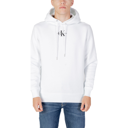 Oblačila Moški Puloverji Calvin Klein Jeans MONOLOGO HOODIE J30J323749 Bela