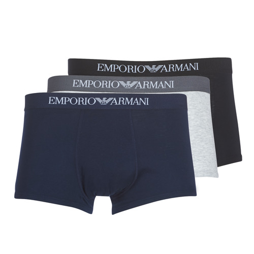 Spodná bielizeň Muž Boxerky Emporio Armani CC722-PACK DE 3 Námornícka modrá / Šedá / Čierna