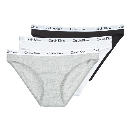 Spodná bielizeň Žena Klasické nohavičky Calvin Klein Jeans CAROUSEL BIKINI X 3 Čierna / Biela / Šedá / Frkaná