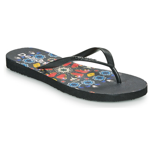 Topánky Žena Žabky Desigual FLIP FLOP BUTTERFLY Čierna