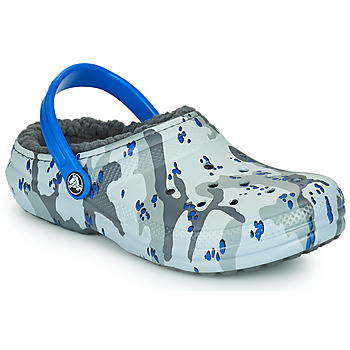 Topánky Chlapec Nazuvky Crocs CLASSIC LINED CAMO CG K Šedá / Modrá