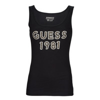 Oblečenie Žena Tielka a tričká bez rukávov Guess LOGO TANK TOP Čierna