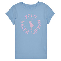 Oblečenie Dievča Tričká s krátkym rukávom Polo Ralph Lauren SS GRAPHIC T-KNIT SHIRTS-T-SHIRT Modrá / Modrá / Ružová