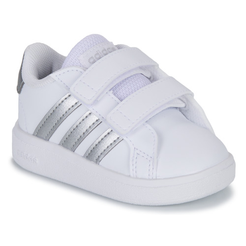 Topánky Dievča Nízke tenisky Adidas Sportswear GRAND COURT 2.0 CF Biela / Strieborná