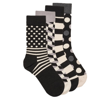 Doplnky Vysoké ponožky Happy socks CLASSIC BLACK Čierna / Biela