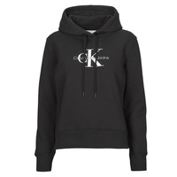 Oblečenie Žena Mikiny Calvin Klein Jeans MONOLOGO REGULAR HOODIE Čierna