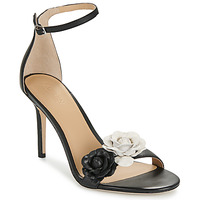 Topánky Žena Sandále Lauren Ralph Lauren ALLIE FLOWER-SANDALS-HEEL SANDAL Čierna / Biela