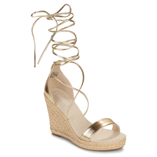 Topánky Žena Sandále Only ONLAMELIA-17 PU FOIL WRAP WEDGE HEEL Zlatá