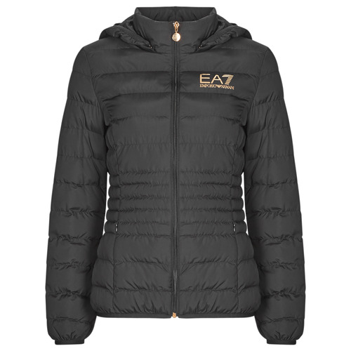 Oblečenie Žena Vyteplené bundy Emporio Armani EA7 CORE LADY BOMBER JKT Čierna / Ružová / Zlatá