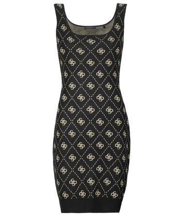 Oblečenie Žena Krátke šaty Guess SARAH 4G SL DRESS SWTR Čierna