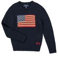 Oblečenie Deti Svetre Polo Ralph Lauren FLAG CN SWTR-TOPS-SWEATER Námornícka modrá