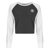 Oblečenie Žena Tričká s dlhým rukávom Converse RAGLAN LONG-SLEEVE TOP Biela / Čierna