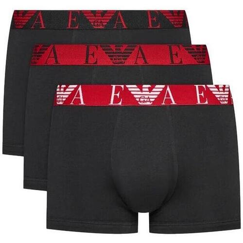 Spodná bielizeň Muž Boxerky Emporio Armani 3 Pack Stretch Cotton Trunks Black Čierna