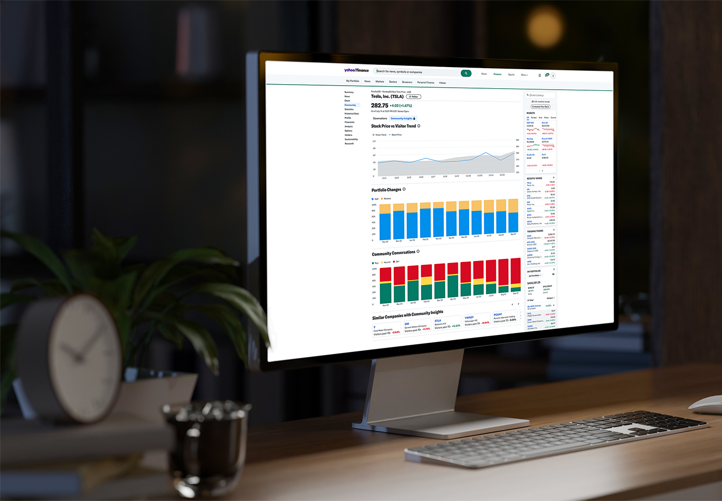 Laptop on desk with screen showing charts with alternative data