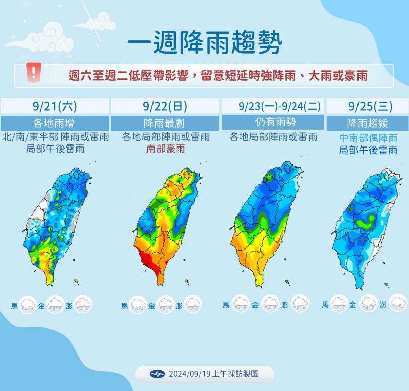 未來降雨趨勢。（圖／氣象署提供）