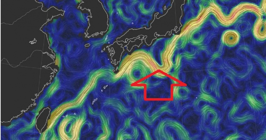 日本再度出現「黑潮大蛇行」的現象。（圖／翻攝自鄭明典臉書）