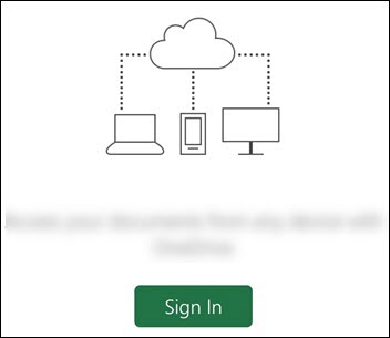 Different devices connected to a cloud. A Sign in button at the bottom.