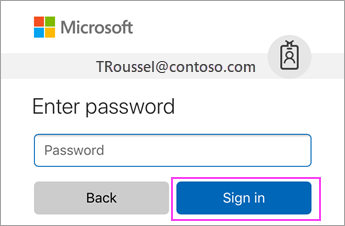 Enter your O365 work or school account password.