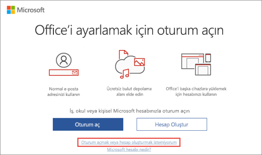 Microsoft Workplace İndirim Programı ürün anahtarınızı girmek için tıkladığınız bağlantıyı gösterir