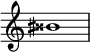 {
\override Score.TimeSignature #'stencil = ##f
\relative c'' {
  \clef treble \time 1/1 \tweak Accidental.stencil #ly:text-interface::print \tweak Accidental.text \markup { \concat { \sharp \doublesharp}} bis1
} }