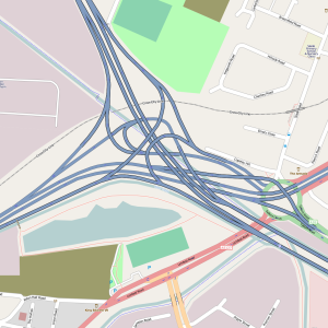 Übersichtskarte Gravelly Hill Interchange