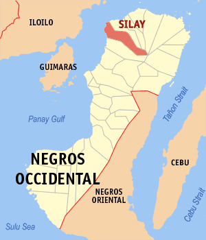 Mapa sa Negros Occidental nga nagapakita kon asa nahimutang ang Dakbayan sa Silay