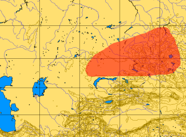 Estensione massima approssimata della cultura di Afanasevo