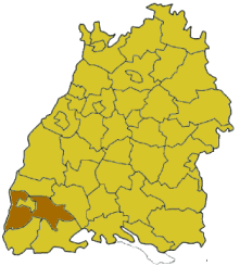 Poloha okresu Böblingen na mape Bádenska-Württemberska