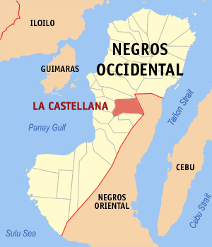 Mapa han Negros Occidental nga nagpapakita kon hain nahamutangan an La Castellana