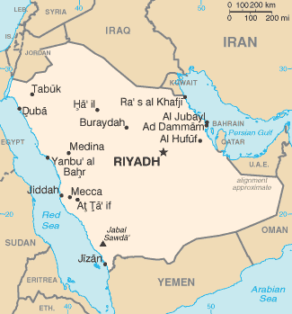 Map of Saudi Arabia