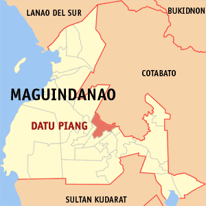 Mapa sa Maguindanao nga nagpakita sa nahimutangan sa Datu Piang.