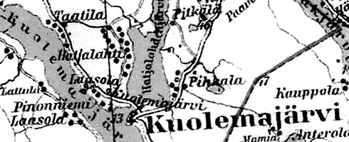 Земли деревни Аккала на финской карте 1923 года