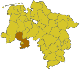 Lokasi Osnabrück di Niedersachsen