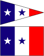 Guidon et étendard du Yacht Club de France.