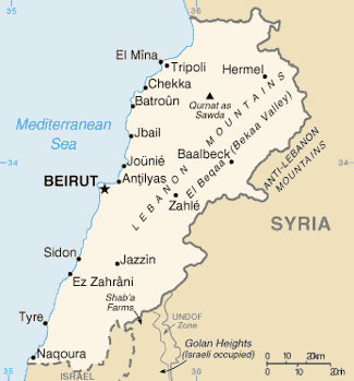 Map of Lebanon