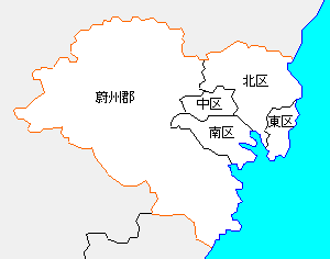 蔚山広域市の地図