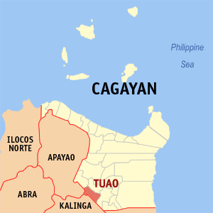 Bản đồ của Cagayan với vị trí của Tuao