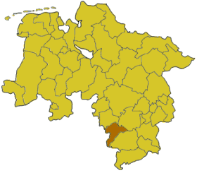 Lokasi Holzminden di Niedersachsen