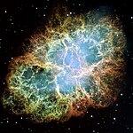 La nébuleuse du Crabe, rémanent de SN 1054 photographiée près de 1 000 ans après son explosion qui fut vue la première fois au matin du 4 juillet 1054.