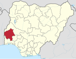 Location of Ọyọ State in Nigeria